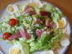 Grüner Salat mit Schinken