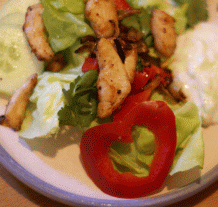 Salat mit Hähnchefleisch