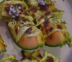 Melone mit gegrillter Zucchini